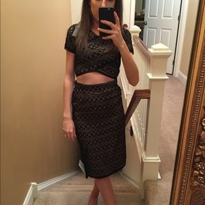 BCBG Max Azria 2-piece black lace dress XXS